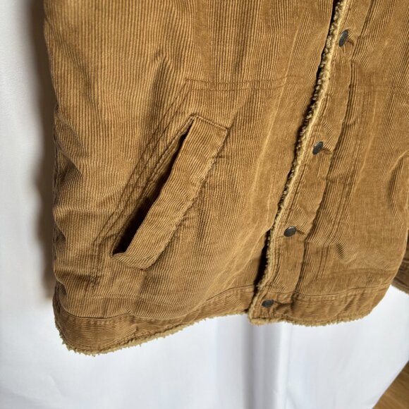 Aeropostale Men's 90s Tan Corduroy Sherpa Lined Jacket Y2K Size Large EUC - Picture 4 of 11